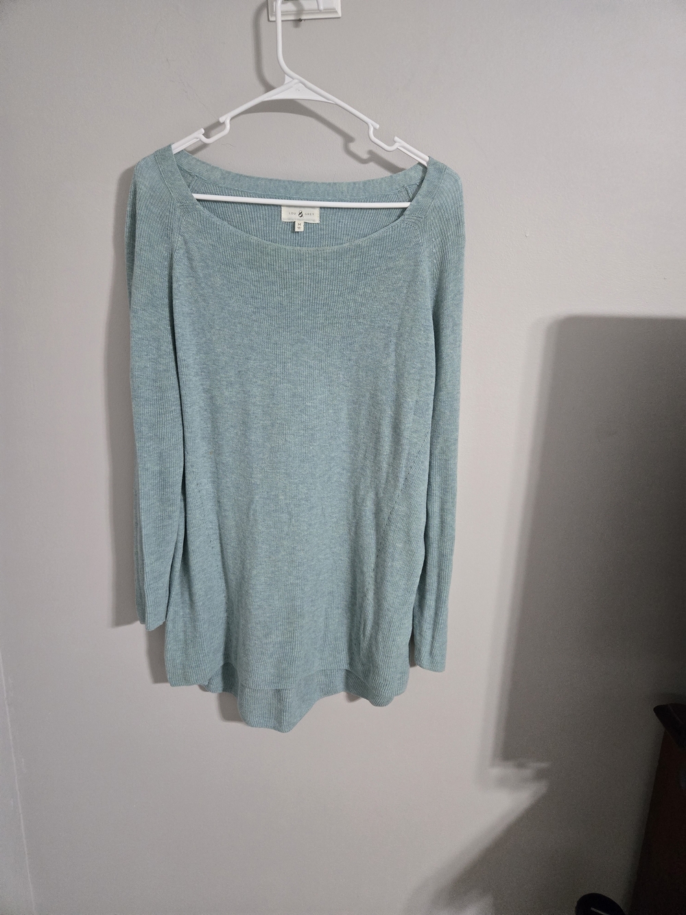 Lou & Grey Scoop Neck Lightweight Mint Sweater
